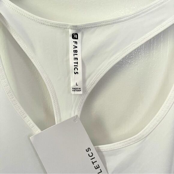 NEW Fabletics Peggy Tank *Retired Style* Racerback Relaxed Fit Tank, White Large - Picture 4 of 14